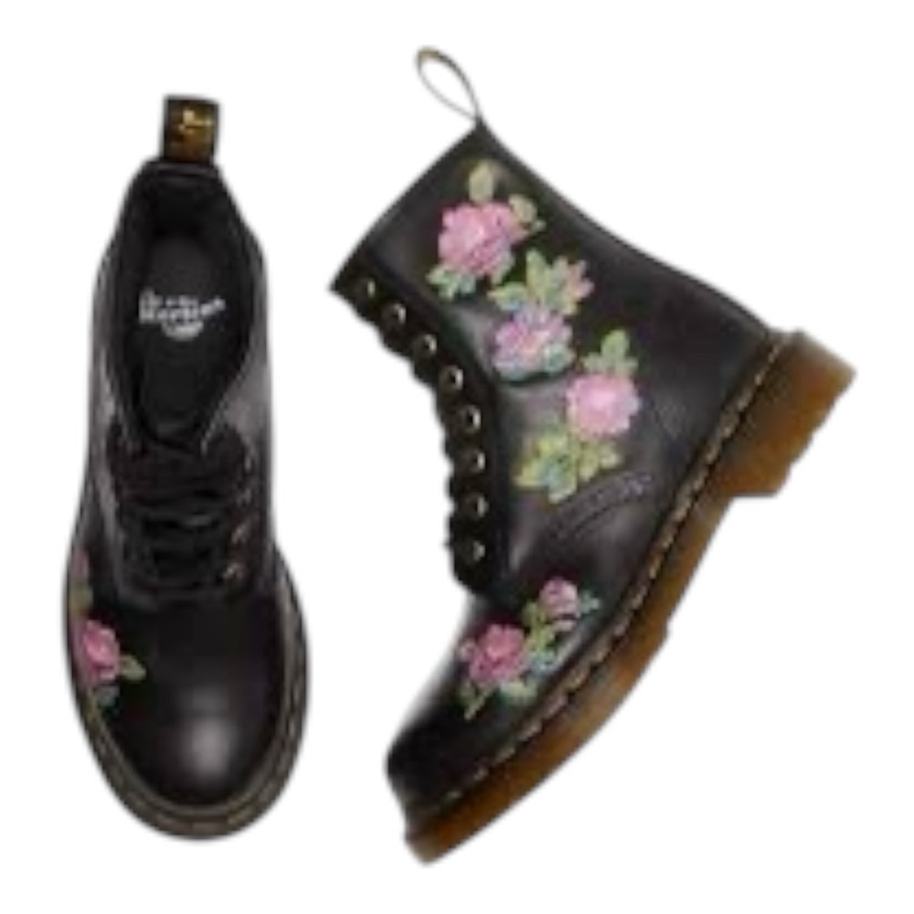 Dr. Martens 1460 Vonda Ii Flower Embroidered Boot In Black - Picture 4 of 6